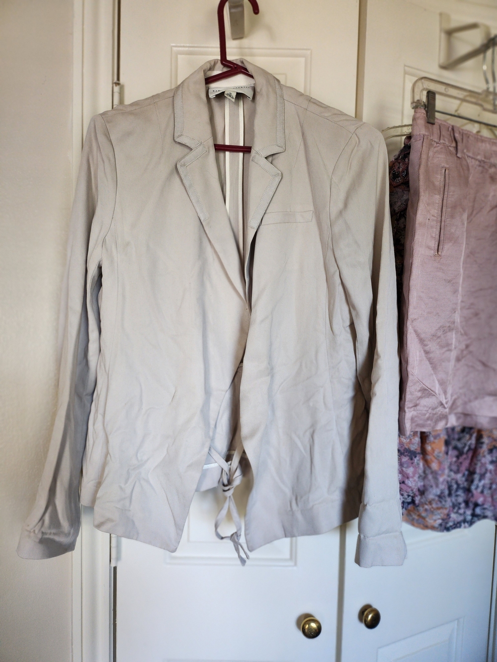 Banana Republic Light Gray Drawstring Blazer